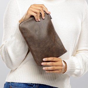 Thirty-One mini rubie chestnut pebble brown clutch